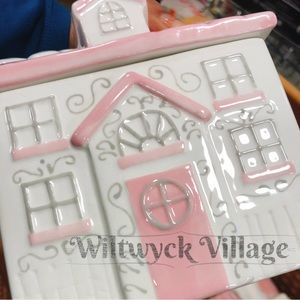 Peppermint and Pine Pink Gingerbread House Canister Cookie Jar